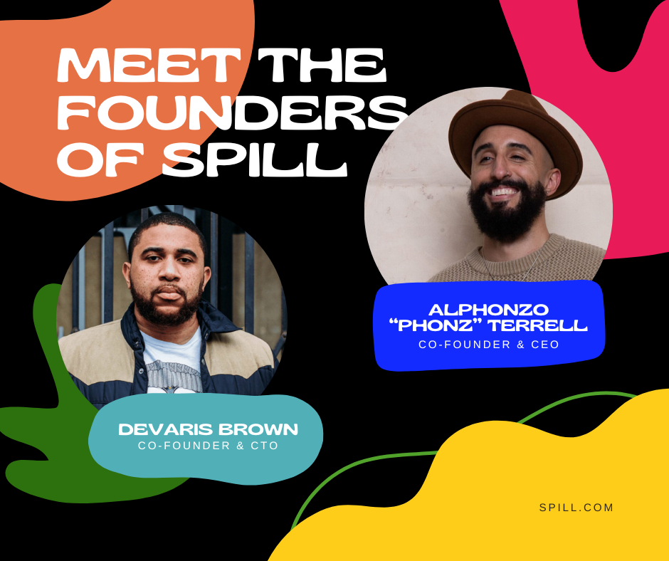 Image of Spill app cofounders, two fashionably black men with beards