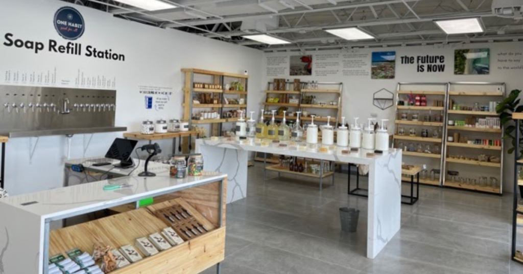 zero waste store, interior of verde market