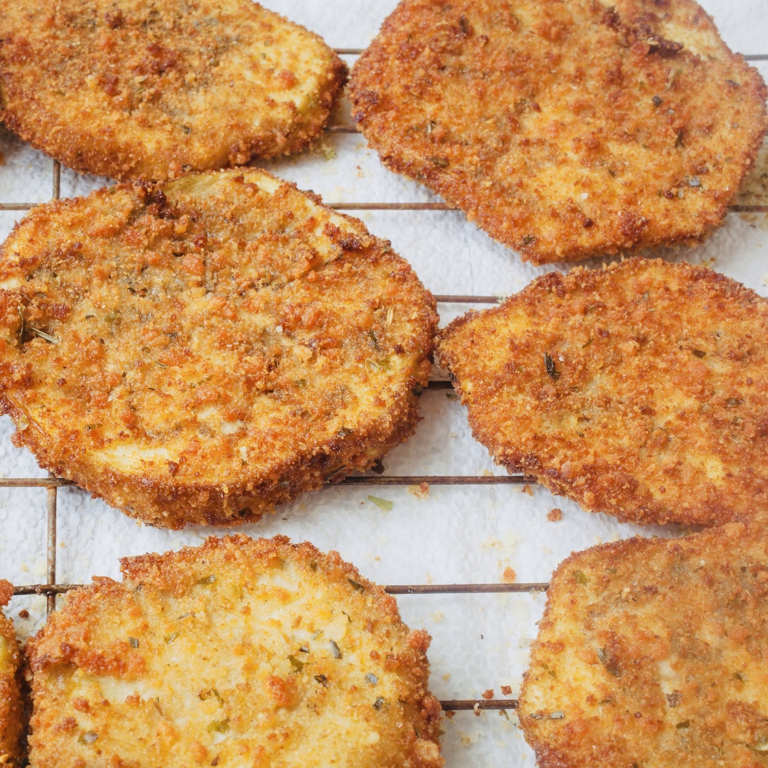 Fried vegan eggplant