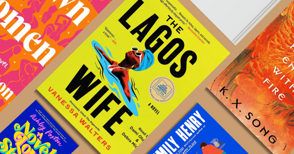 summer book read: header featuring various colorful book covers